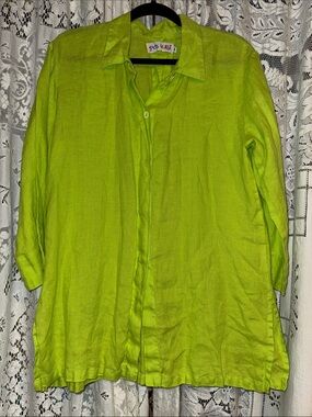 Jams World Lime Green Button-Front Women's Shirt